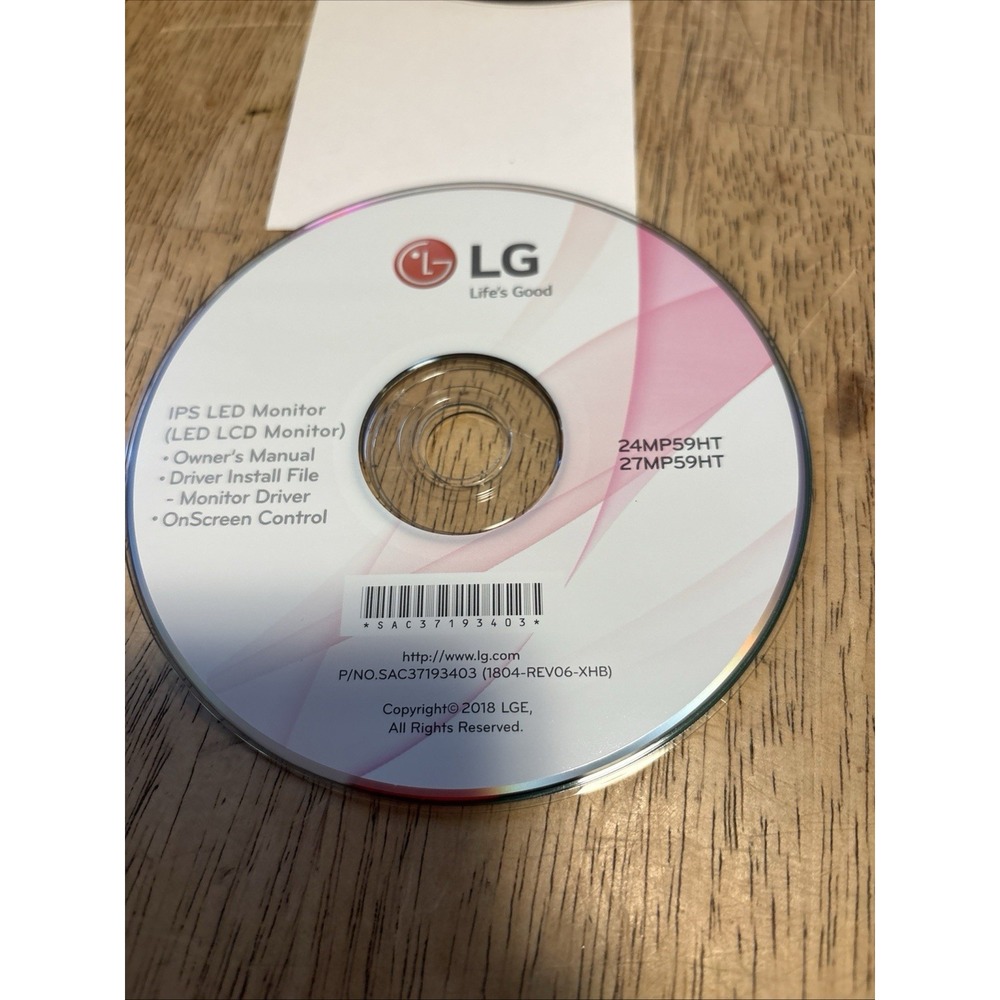 LG 43UN700-B LED Monitor CD Software and Quick Setup Guide 24MP59HT 27MP59HT